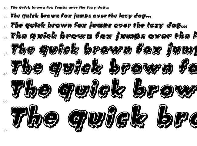 Creature Feature font waterfall